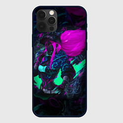 Чехол для iPhone 12 Pro KDA AKALI NEON АКАЛИ НЕОН LEAGUE OF LEGENDS, цвет: 3D-черный