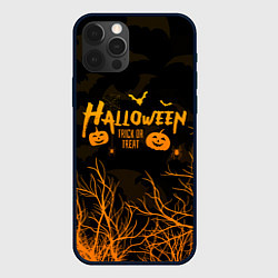 Чехол для iPhone 12 Pro HALLOWEEN FOREST BATS ЛЕТУЧИЕ МЫШИ В ЛЕСУ ХЕЛЛОУИН, цвет: 3D-черный