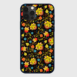 Чехол для iPhone 12 Pro Хохломa, цвет: 3D-черный