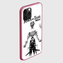 Чехол для iPhone 12 Pro Эрен и Титан Атака титанов, цвет: 3D-малиновый — фото 2
