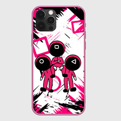 Чехол для iPhone 12 Pro Игра в кальмара Squid Game, цвет: 3D-малиновый