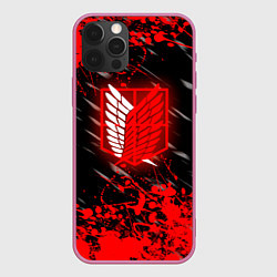 Чехол для iPhone 12 Pro Атака Титанов: Red, цвет: 3D-малиновый