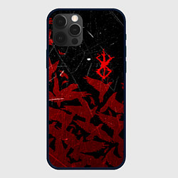 Чехол для iPhone 12 Pro БЕРСЕРК КЛЕЙМО ЛОГО СТАЯ ВОРОН, RED CROW, цвет: 3D-черный