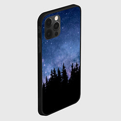Чехол для iPhone 12 Pro НОЧНОЙ ЛЕС И ЗВЕЗДЫ, цвет: 3D-черный — фото 2