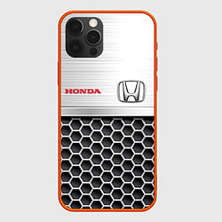 Чехол для iPhone 12 Pro HONDA Стальная решетка, цвет: 3D-красный