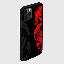 Чехол для iPhone 12 Pro КРАСНЫЙ ДРАКОН ТАТУ RED DRAGON TATTOO, цвет: 3D-черный — фото 2
