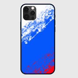 Чехол для iPhone 12 Pro Флаг РФ триколор, цвет: 3D-черный