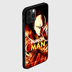Чехол для iPhone 12 Pro Огненный Сайтама One Punch-Man, цвет: 3D-черный — фото 2