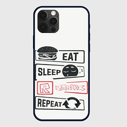 Чехол для iPhone 12 Pro Roblox repeat, цвет: 3D-черный