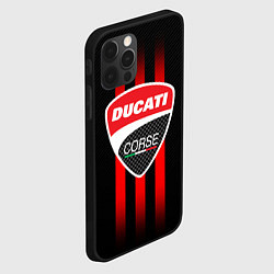 Чехол для iPhone 12 Pro DUCATI CARBON LOGO ITALY CONCERN, цвет: 3D-черный — фото 2