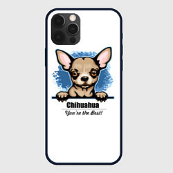 Чехол для iPhone 12 Pro Собачка Чихуахуа, цвет: 3D-черный