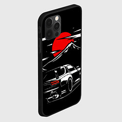 Чехол для iPhone 12 Pro MAZDA RX 7 Мазда при свете красной луны, цвет: 3D-черный — фото 2