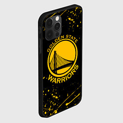 Чехол для iPhone 12 Pro GOLDEN STATE WARRIORS? , БРЫЗГИ КРАСОК, цвет: 3D-черный — фото 2