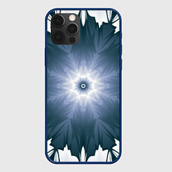 Чехол для iPhone 12 Pro Снежинка Абстракция Синий, цвет: 3D-тёмно-синий