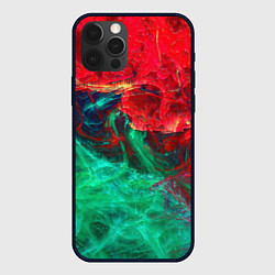 Чехол для iPhone 12 Pro НЕОНОВАЯ ТОКСИЧНАЯ АБСТРАКЦИЯ NEON TOXIC WAVES, цвет: 3D-черный