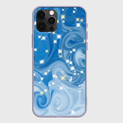 Чехол для iPhone 12 Pro Голубая метелица, цвет: 3D-светло-сиреневый