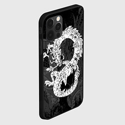 Чехол для iPhone 12 Pro Белый Дракон Гранж White Dragon, цвет: 3D-черный — фото 2