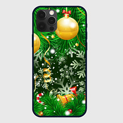 Чехол для iPhone 12 Pro Новогоднее Настроение Елка, цвет: 3D-черный