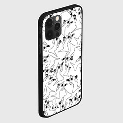 Чехол для iPhone 12 Pro KIZARU HAUNTED GHOST ПАТТЕРН ЧЁРНО БЕЛЫЙ, цвет: 3D-черный — фото 2