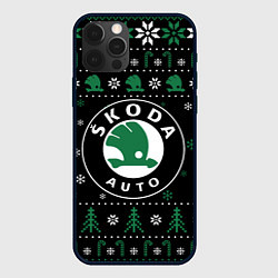 Чехол iPhone 12 Pro SKODA, ШКОДА НОВОГОДНИЙ