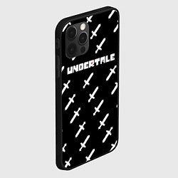 Чехол для iPhone 12 Pro UNDERTALE LOGO СРАЖЕНИЕ, МЕЧИ, цвет: 3D-черный — фото 2