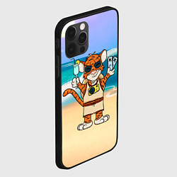Чехол для iPhone 12 Pro Тигр в отпуске на новый год на море, цвет: 3D-черный — фото 2