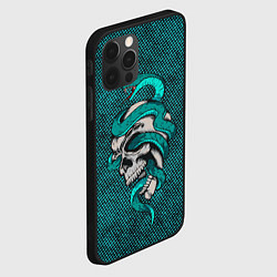 Чехол для iPhone 12 Pro SKULL & SNAKE, цвет: 3D-черный — фото 2