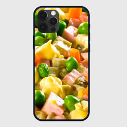 Чехол для iPhone 12 Pro Весь в оливье, цвет: 3D-черный
