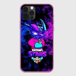 Чехол для iPhone 12 Pro Brawl Stars Леон Носорог 2022, цвет: 3D-малиновый