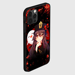 Чехол для iPhone 12 Pro GENSHIN IMPACT HU TAO ГЕНШИН ИМПАКТ ХУ ТАО FLOWERS, цвет: 3D-черный — фото 2