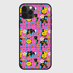 Чехол для iPhone 12 Pro Психоделика Инь-Янь, цвет: 3D-черный