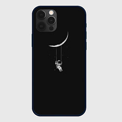 Чехол для iPhone 12 Pro Лунные качели dark grey theme, цвет: 3D-черный