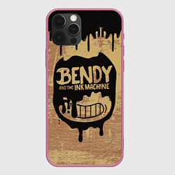 Чехол для iPhone 12 Pro ЧЕРНЫЙ БЕНДИ BENDY AND THE INK MACHINE, цвет: 3D-малиновый