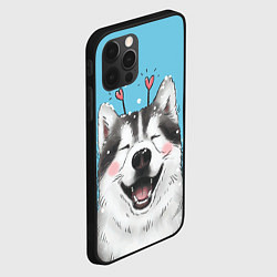 Чехол для iPhone 12 Pro Веселая хаски, цвет: 3D-черный — фото 2