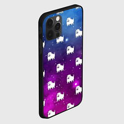 Чехол для iPhone 12 Pro UNDERTALE DOGS PATTERN SPACE, цвет: 3D-черный — фото 2