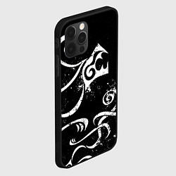 Чехол для iPhone 12 Pro ТАТУИРОВКА ДРАКЕНА WHITE AND BLACK, цвет: 3D-черный — фото 2