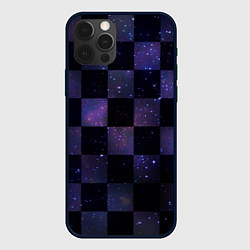 Чехол для iPhone 12 Pro Space Neon Chessboard, цвет: 3D-черный