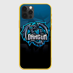 Чехол для iPhone 12 Pro Дракон dragon, цвет: 3D-желтый