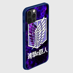 Чехол для iPhone 12 Pro Логотип Атака Титанов Космос, цвет: 3D-тёмно-синий — фото 2