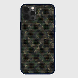 Чехол для iPhone 12 Pro Камуфляж: лесной, цвет: 3D-черный
