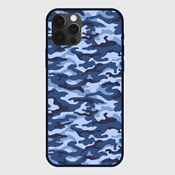 Чехол для iPhone 12 Pro Синий Камуфляж Camouflage, цвет: 3D-черный