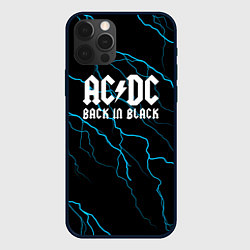 Чехол для iPhone 12 Pro ACDC - Молнии, цвет: 3D-черный