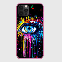 Чехол для iPhone 12 Pro Арт Глаз Брызги, цвет: 3D-малиновый