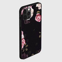 Чехол для iPhone 12 Pro РОЗЫ И ПИОНЫ, цвет: 3D-черный — фото 2