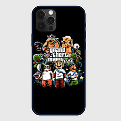 Чехол для iPhone 12 Pro Mario x GTA, цвет: 3D-черный