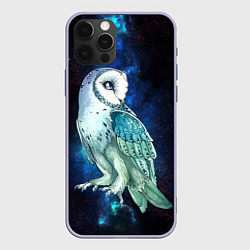 Чехол для iPhone 12 Pro Полярная сова в космосе, цвет: 3D-светло-сиреневый
