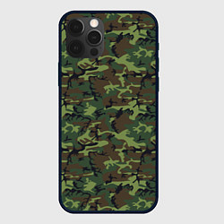 Чехол для iPhone 12 Pro Камуфляж Нато Вудленд woodland, цвет: 3D-черный