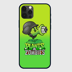Чехол для iPhone 12 Pro Plants vs Zombies - Горохомёт, цвет: 3D-черный