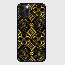 Чехол для iPhone 12 Pro Versace classic pattern, цвет: 3D-черный