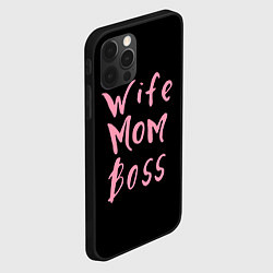 Чехол для iPhone 12 Pro Wife Mom Boss, цвет: 3D-черный — фото 2